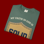 Solid Faith Shield T-Shirt — "My Faith in God Is Solid" Christian Tee
