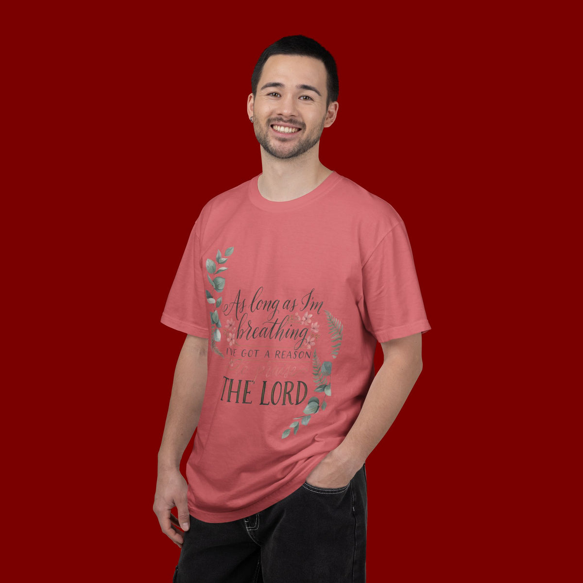 Praise the Lord Retro T-Shirt — "As Long as I’m Breathing I’ll Out Ta Reason To" Christian Vintage Tee