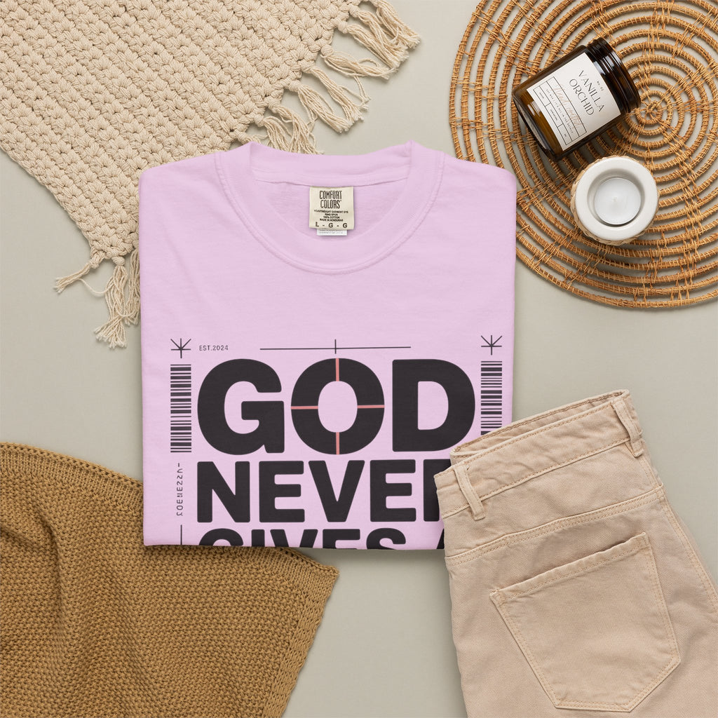 Christian Inspirational T-Shirt — "God Never Gives a Burden You Can't Bear" Motivational Tee