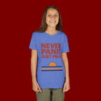 Youth Tee — "Never Panic Just Pray" Retro Sunset Kids T-Shirt
