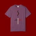 Matchstick Graphic Tee — "Time Never" Minimalist Smoky Design