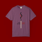 Matchstick Graphic Tee — "Time Never" Minimalist Smoky Design