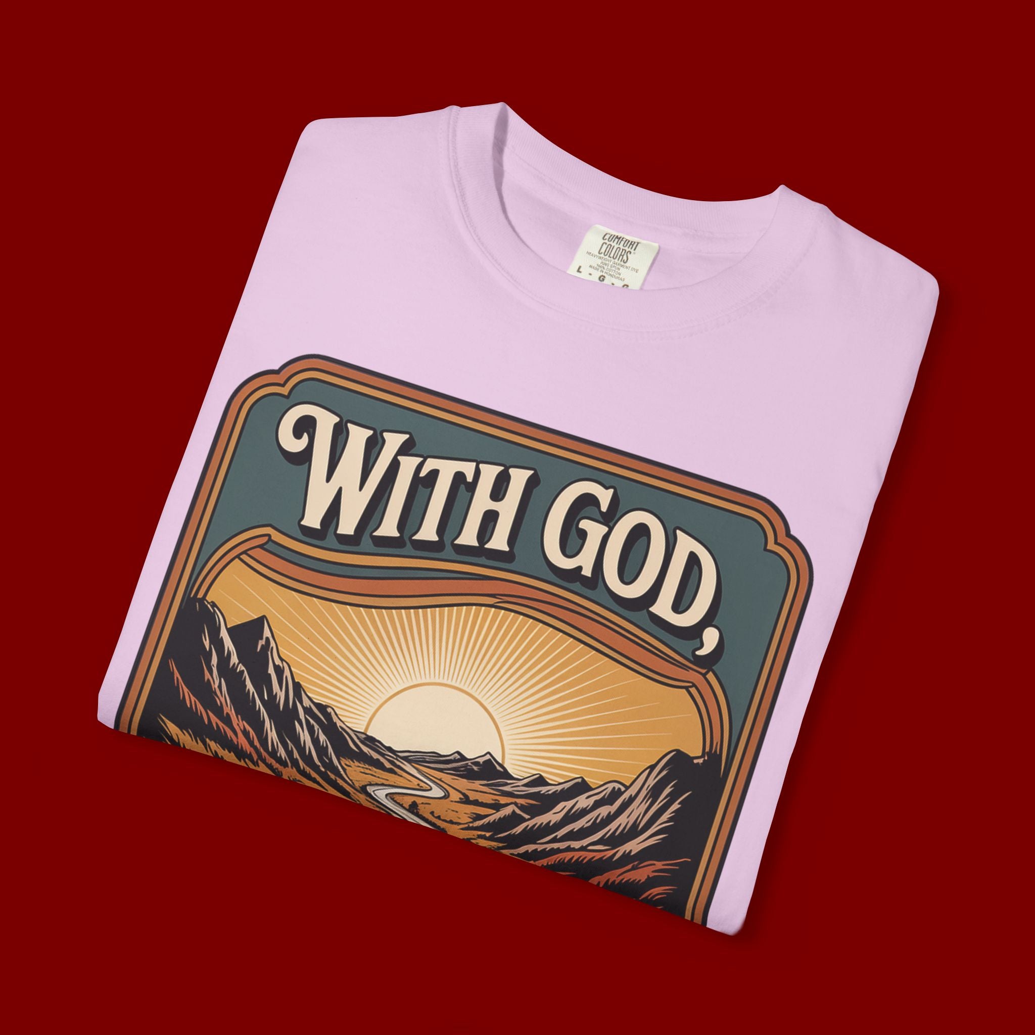 Inspirational Graphic T-Shirt — "With God, Every Hardship Brings Ease"