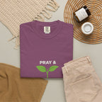 Pray & Never Give Up T-Shirt – Inspirational Faith Tee with Sprout Graphic