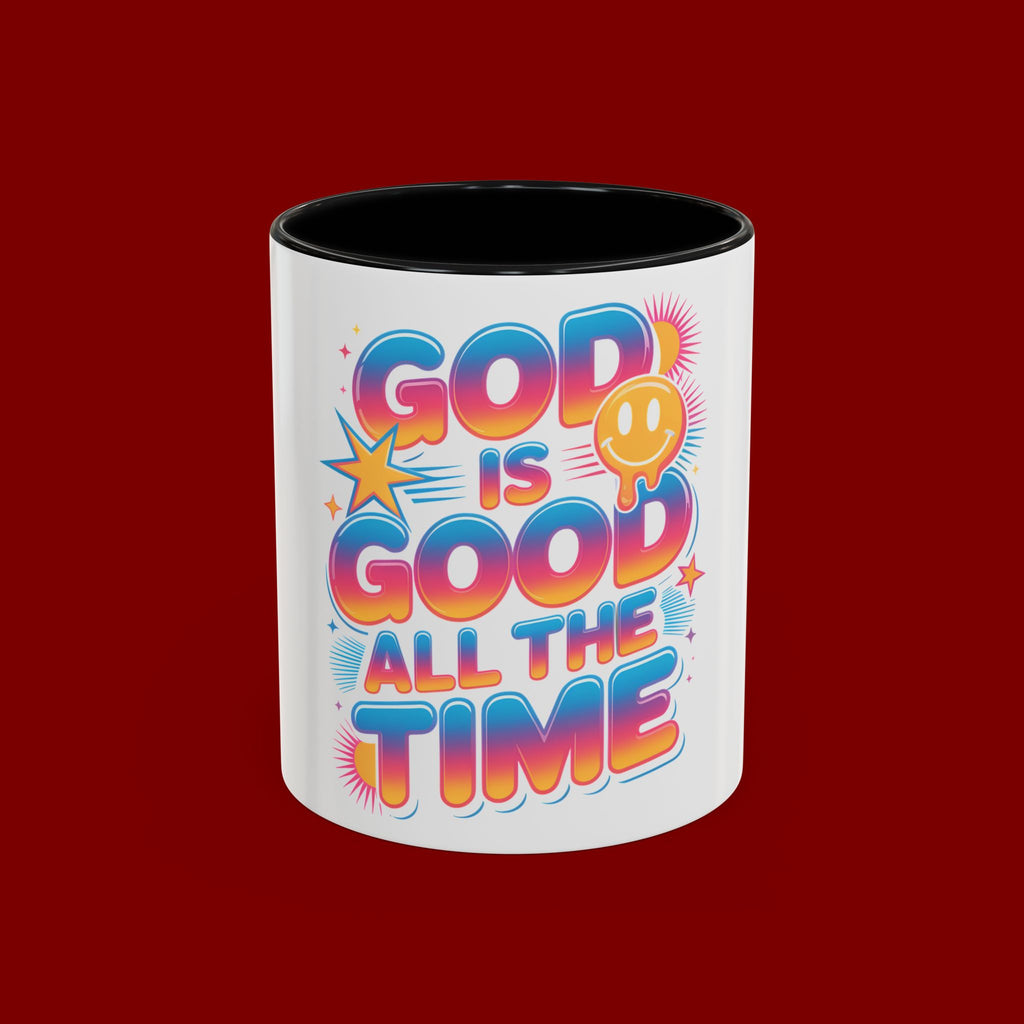 God Is Good All The Time Accent Coffee Mug — Inspirational Christian Coffee Cup (11/15oz)