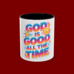 God Is Good All The Time Accent Coffee Mug — Inspirational Christian Coffee Cup (11/15oz)