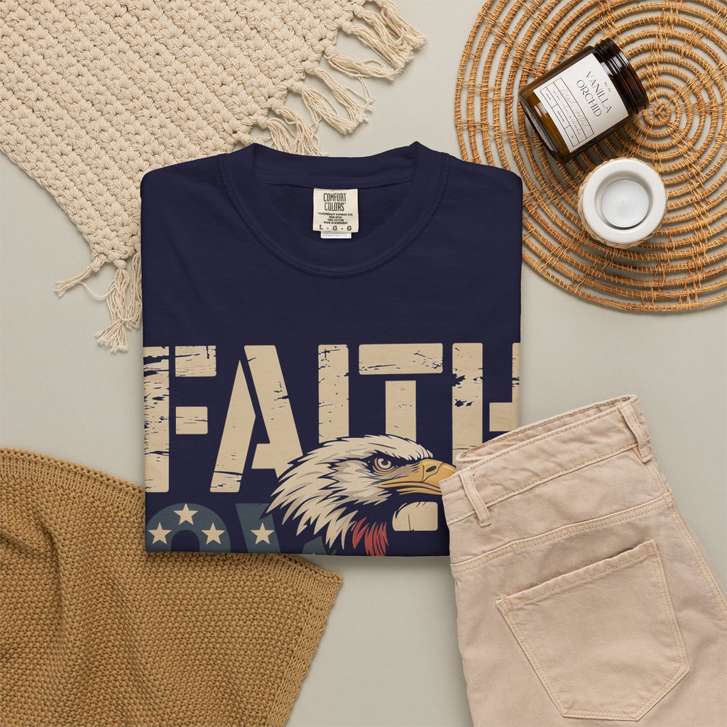 Faith Over Fear T-Shirt — Patriotic Eagle Graphic Tee