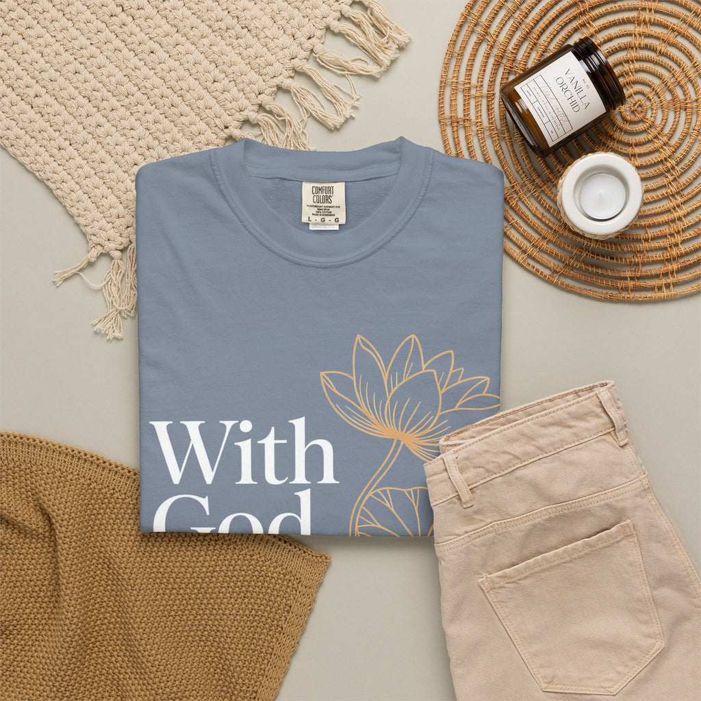 Faith T-Shirt — "With God, every hardship brings ease" Inspirational Christian Tee