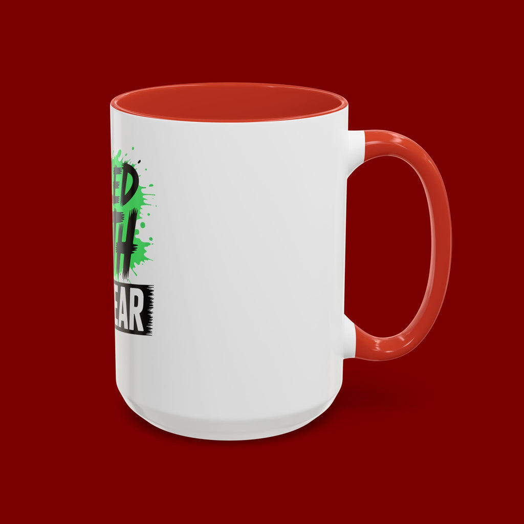 Accent Coffee Mug — "Fueled by Faith Not Fear" Inspirational Ceramic Mug (11/15 oz)