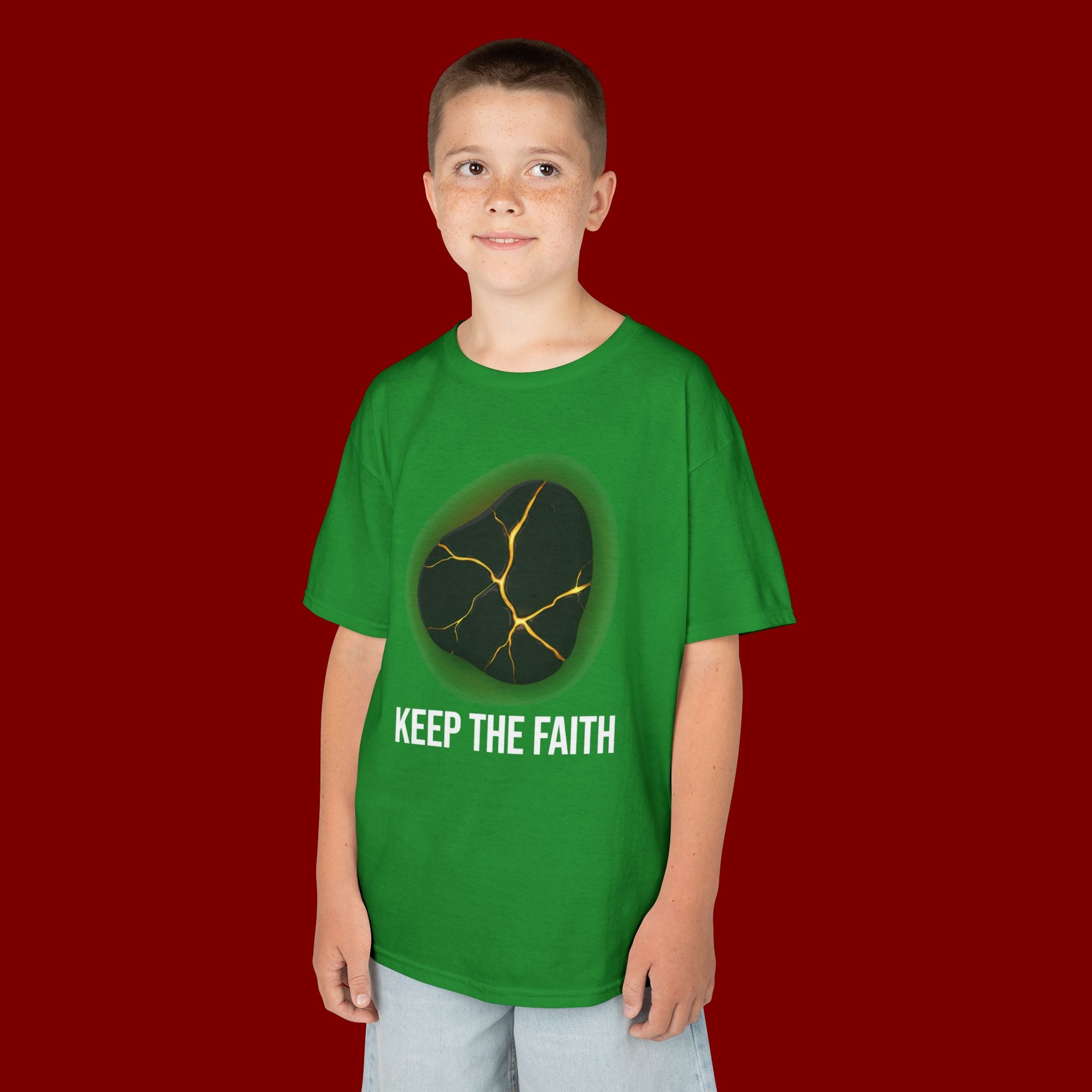 Keep The Faith Kids Tee — Kintsugi Stone Inspirational Children's T-Shirt