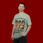 Christian T-Shirt — “My Help Is Only From God, The Creator of Heavens & Earth” Retro Faith Tee