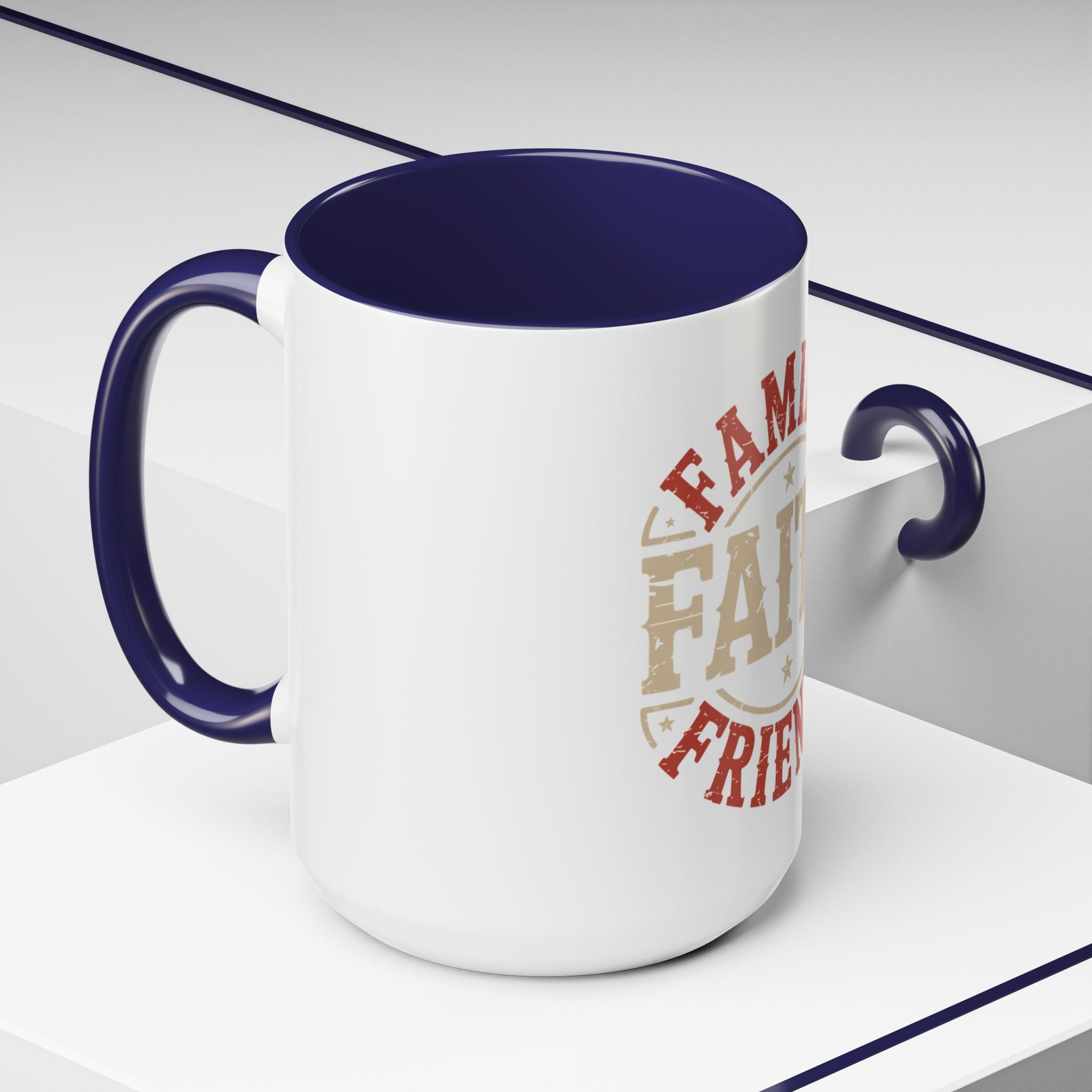 Faith Family Friends Accent Coffee Mug – Inspirational Religious Gift (11/15oz)