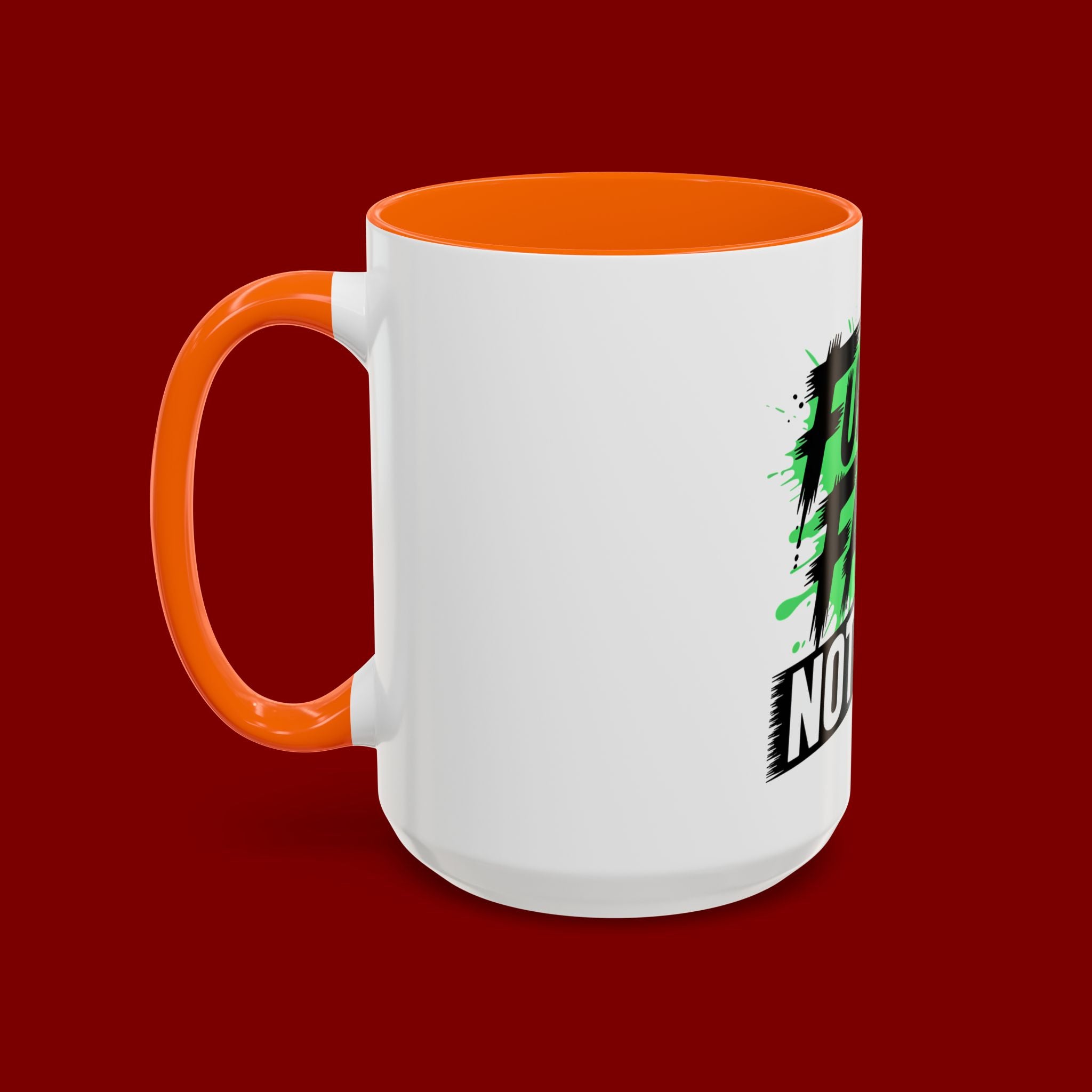 Accent Coffee Mug — "Fueled by Faith Not Fear" Inspirational Ceramic Mug (11/15 oz)