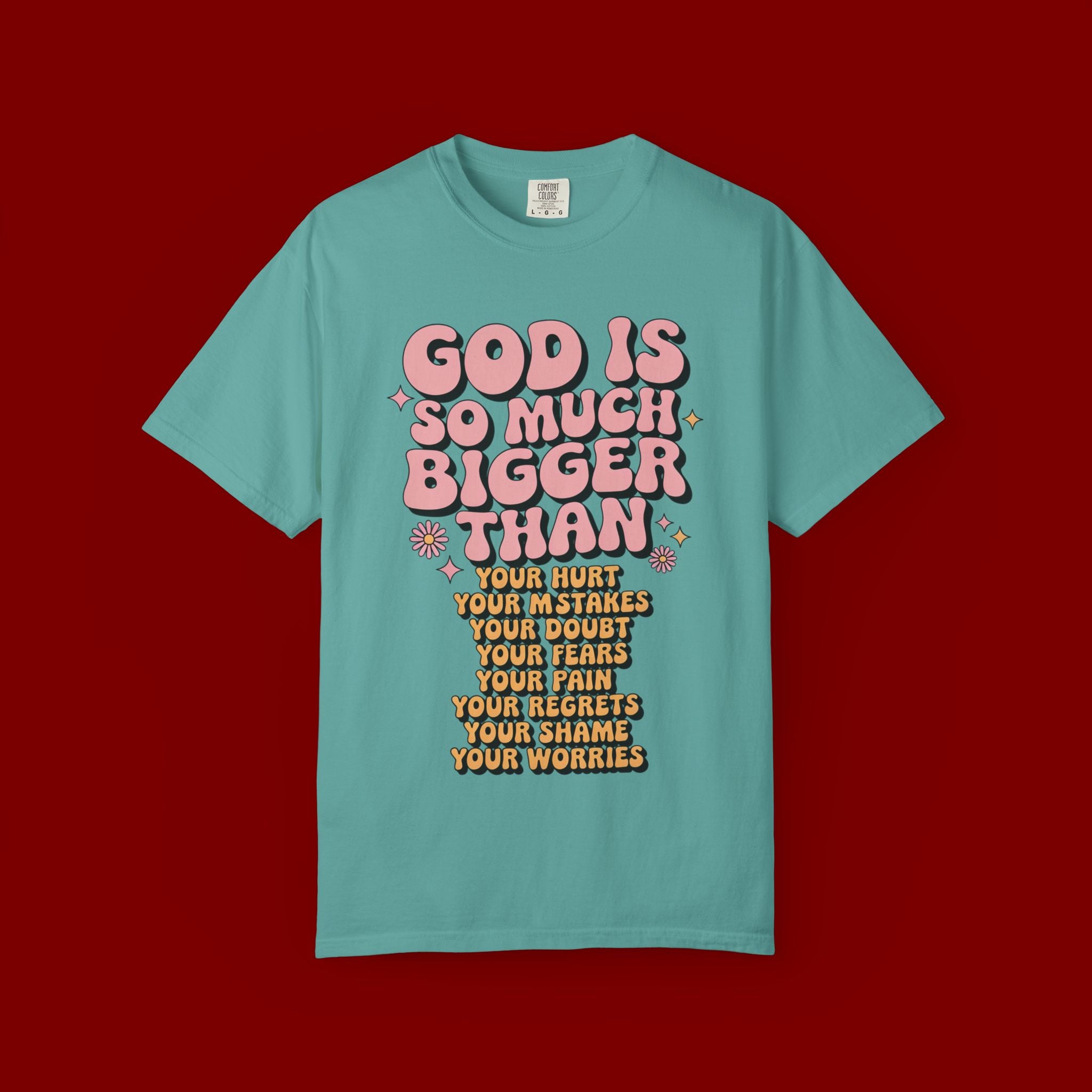 God Is So Much Bigger Tee — Retro Faith Graphic T-Shirt