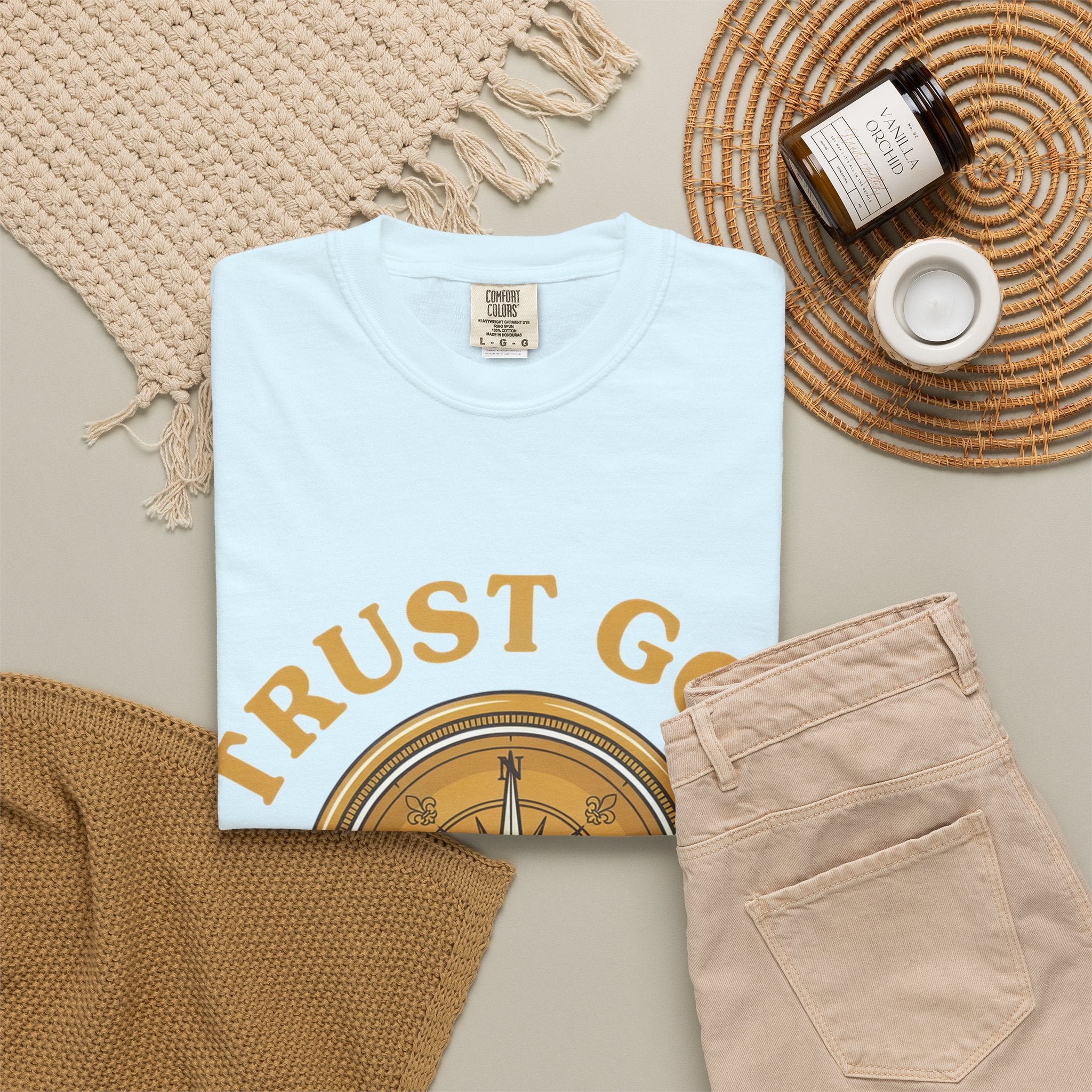 Trust God Compass T-Shirt — "Trust God No Matter What" Christian Faith Tee