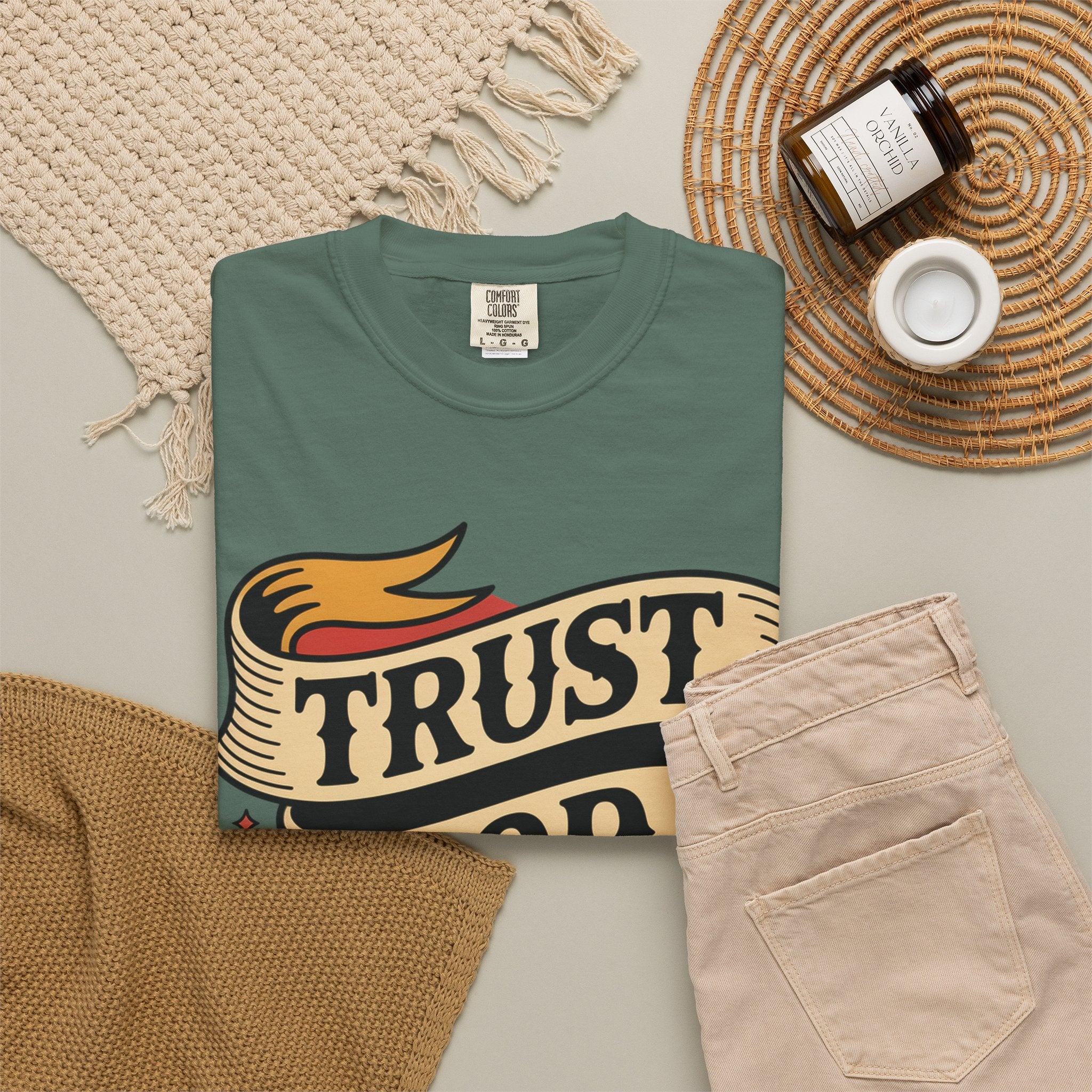 Trust God, Bro T-Shirt — Retro Ribbon Faith Tee
