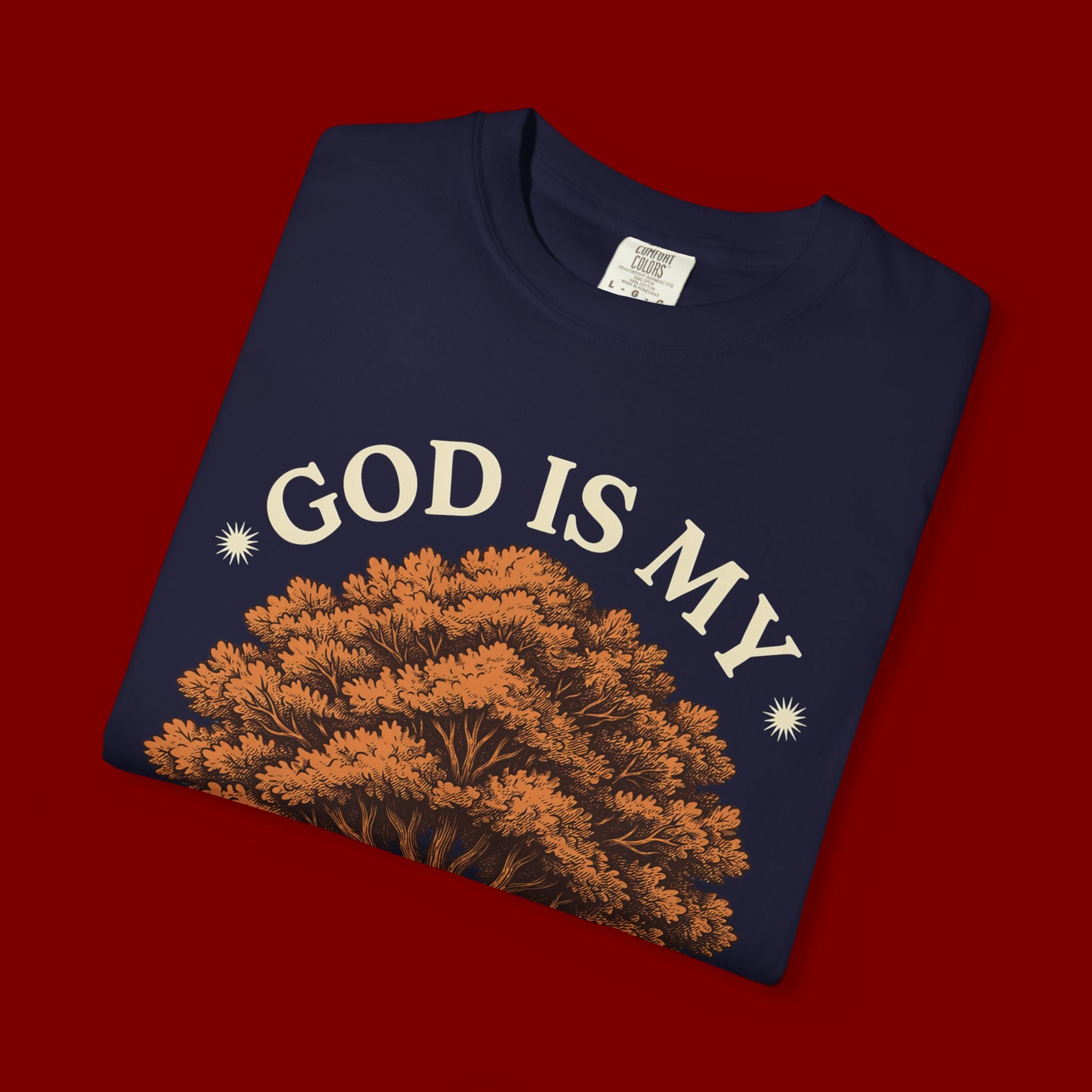 God Is My Strength T-Shirt — Tree Faith Graphic Tee