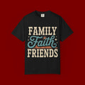 Family Faith Friends T-Shirt — Retro Christian Inspirational Tee