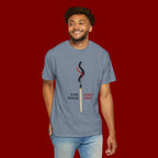 Matchstick Graphic Tee — "Time Never" Minimalist Smoky Design