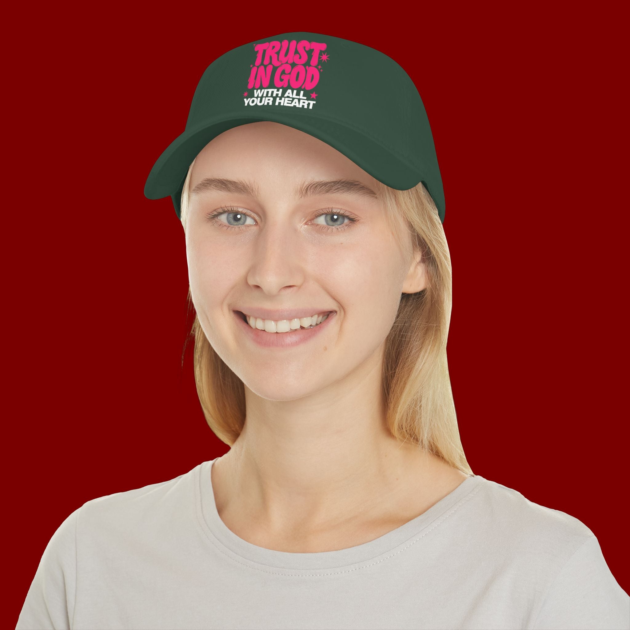 Trust In God Baseball Cap — Faith Hat with “Trust in God with All Your Heart”