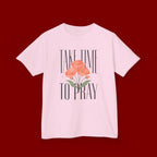 Kids Tee — "Take Time to Pray" Floral Christian Shirt