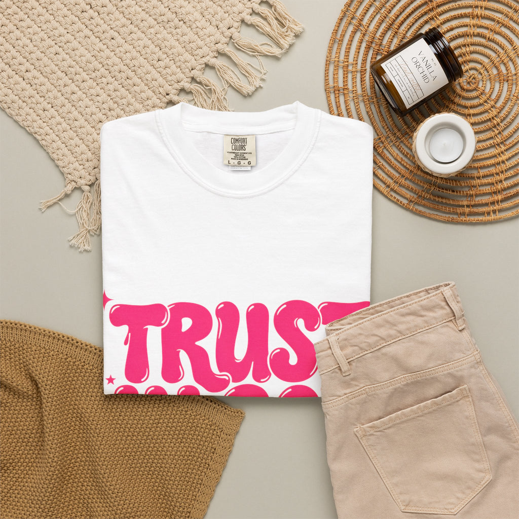 Trust in God T-Shirt — Retro Pink Faith Graphic Tee
