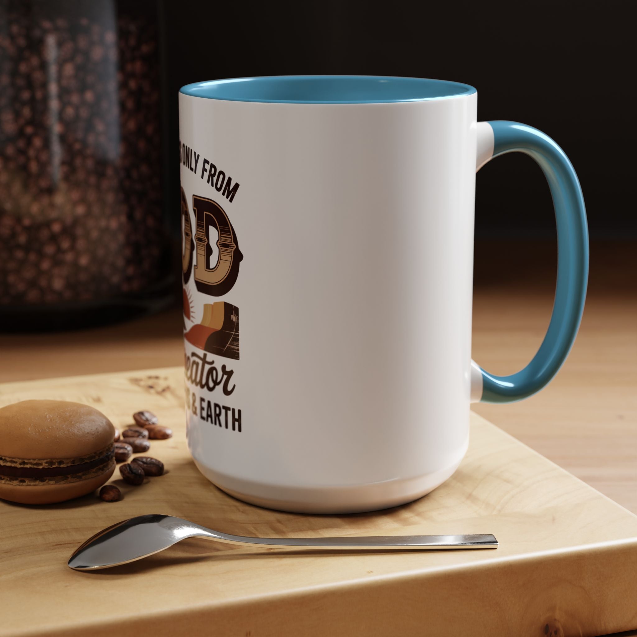 God-Themed Accent Coffee Mug – "My Help Is Only From God, The Creator of Heavens & Earth"