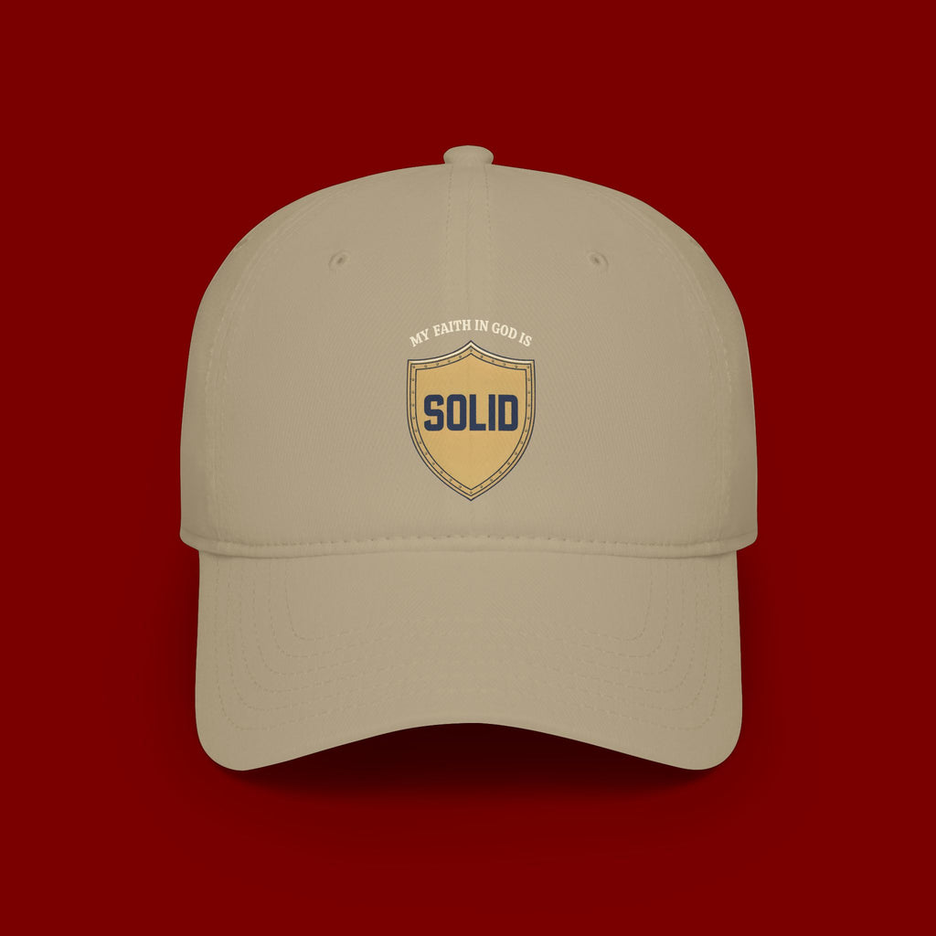 Solid Shield Baseball Cap — 'Stay Solid' Embroidered Low Profile Hat