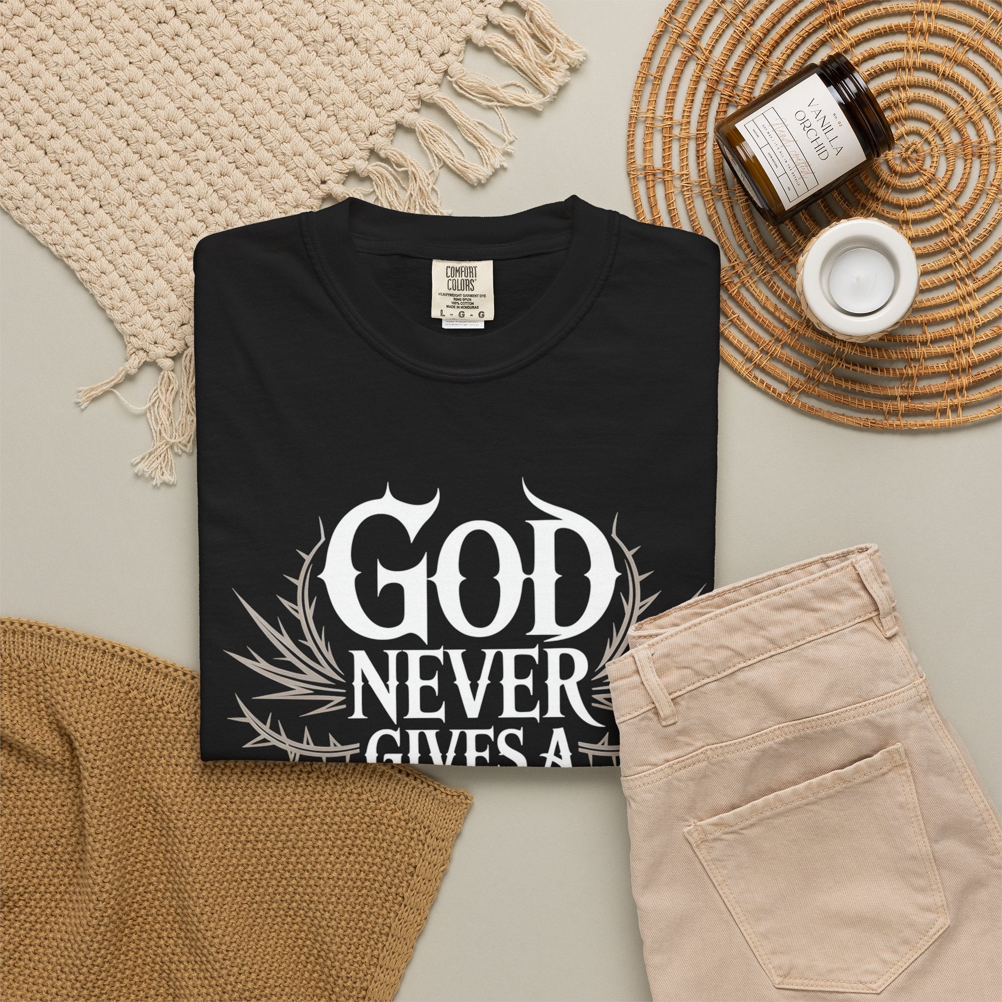 Inspirational Christian T-Shirt — "God Never Gives a Burden You Can't Bear" Tee
