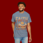 Faith Can Move Mountains T-Shirt — Retro Desert Inspirational Tee