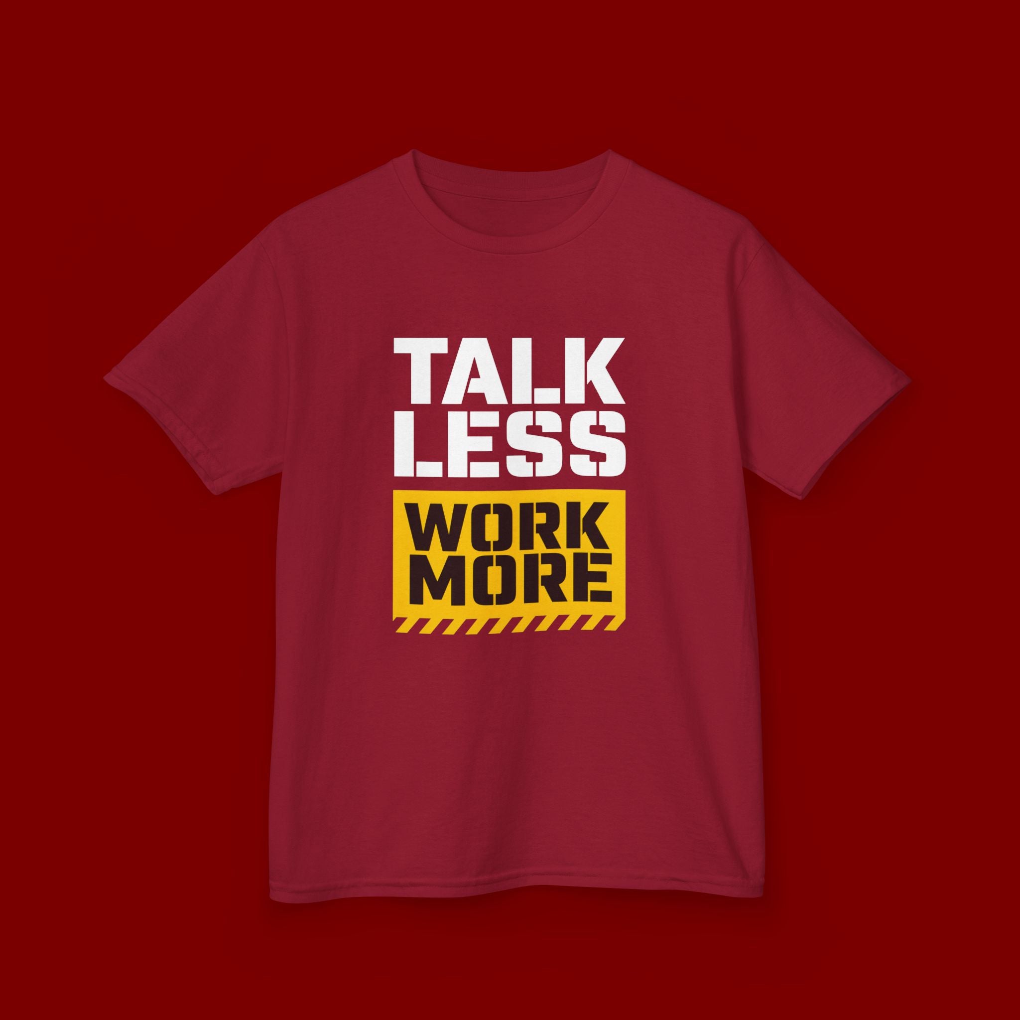 Kids T-Shirt — "Talk Less Work More" Bold Motivational Tee