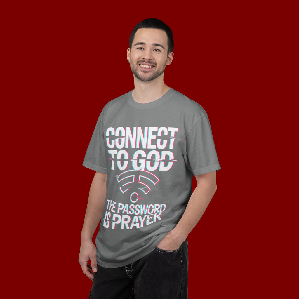 Connect to God T-Shirt — "The Password Is Prayer" Christian Faith Tee