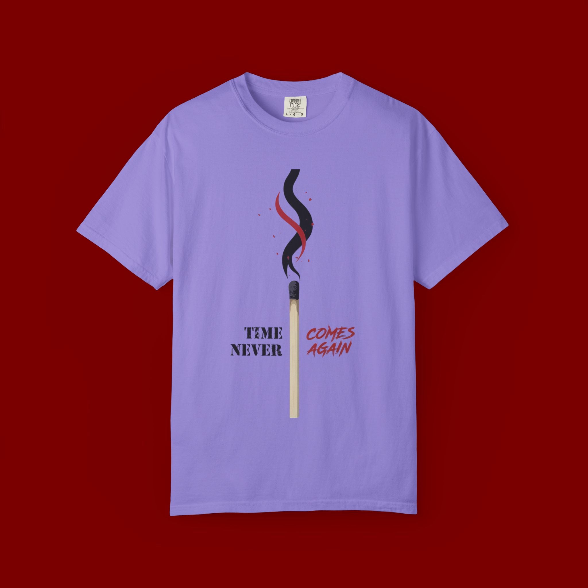 Matchstick Graphic T-Shirt — “Time Never Comes Again” Vintage-Inspired Tee