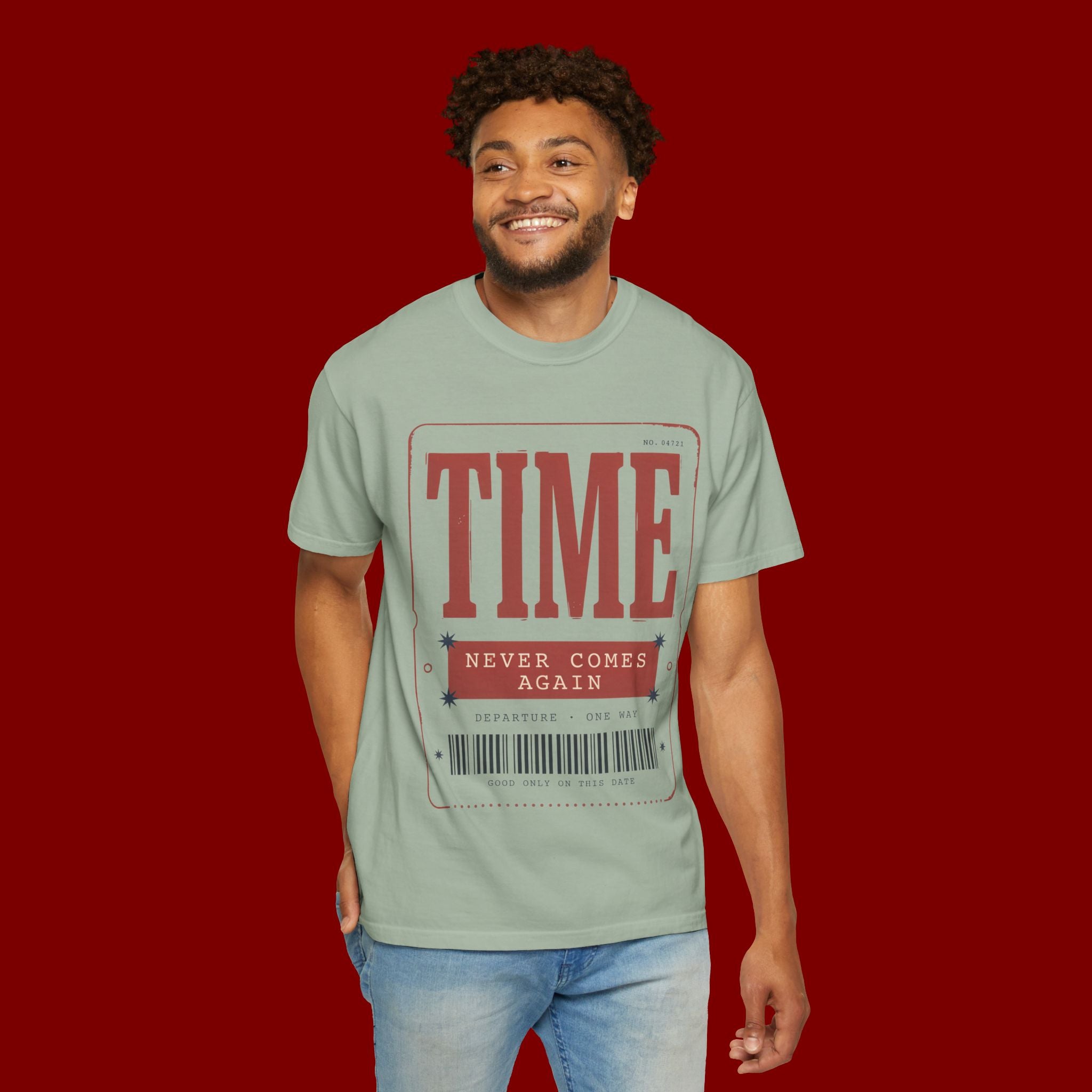 TIME Never Comes Again T-Shirt — Vintage Ticket Graphic Tee