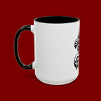 Ceramic Mug — "All Strength Comes From God" Black Accent Coffee Cup (11/15 oz)