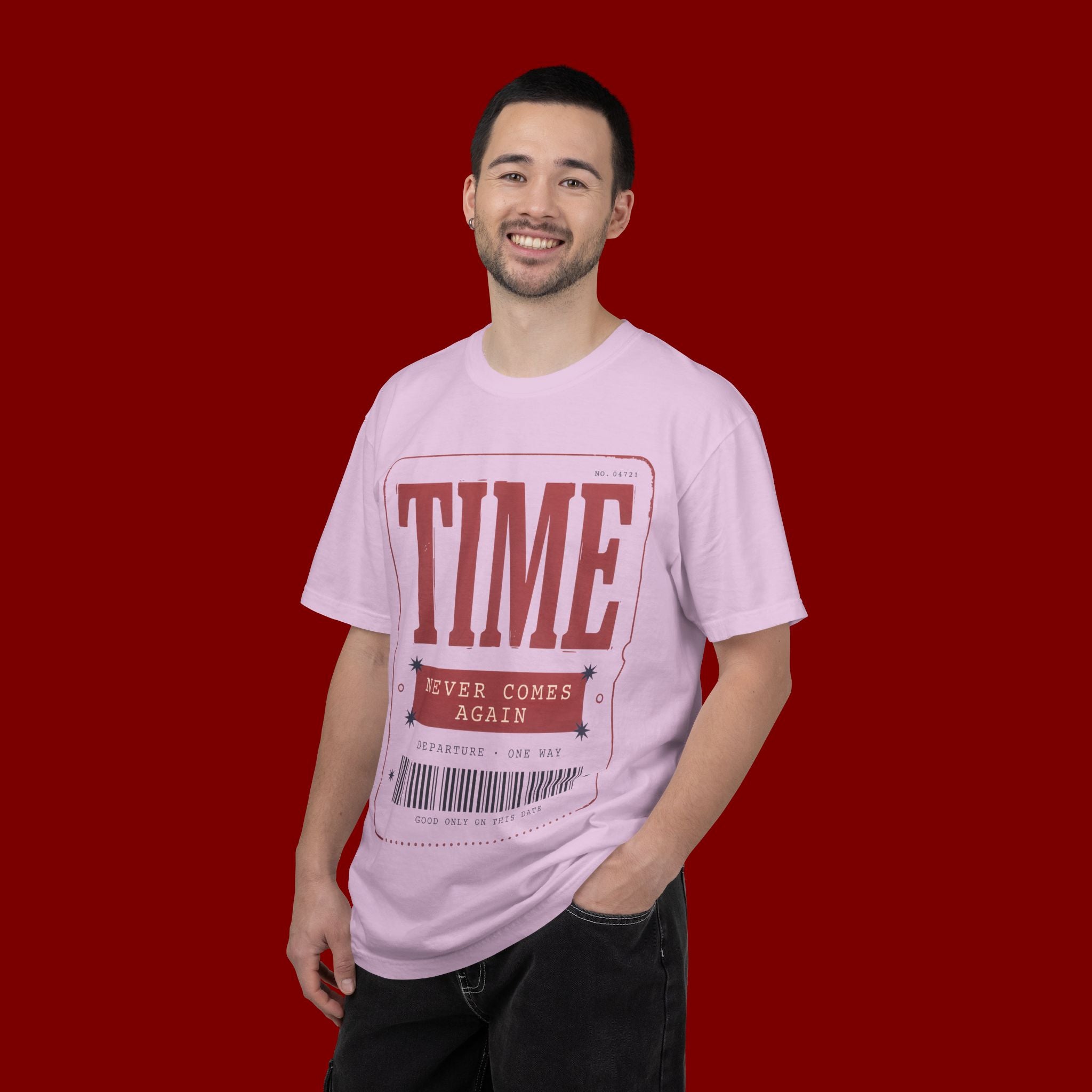 TIME Never Comes Again T-Shirt — Vintage Ticket Graphic Tee