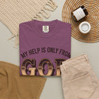 Christian T-Shirt — “My Help Is Only From God, The Creator of Heavens & Earth” Retro Faith Tee