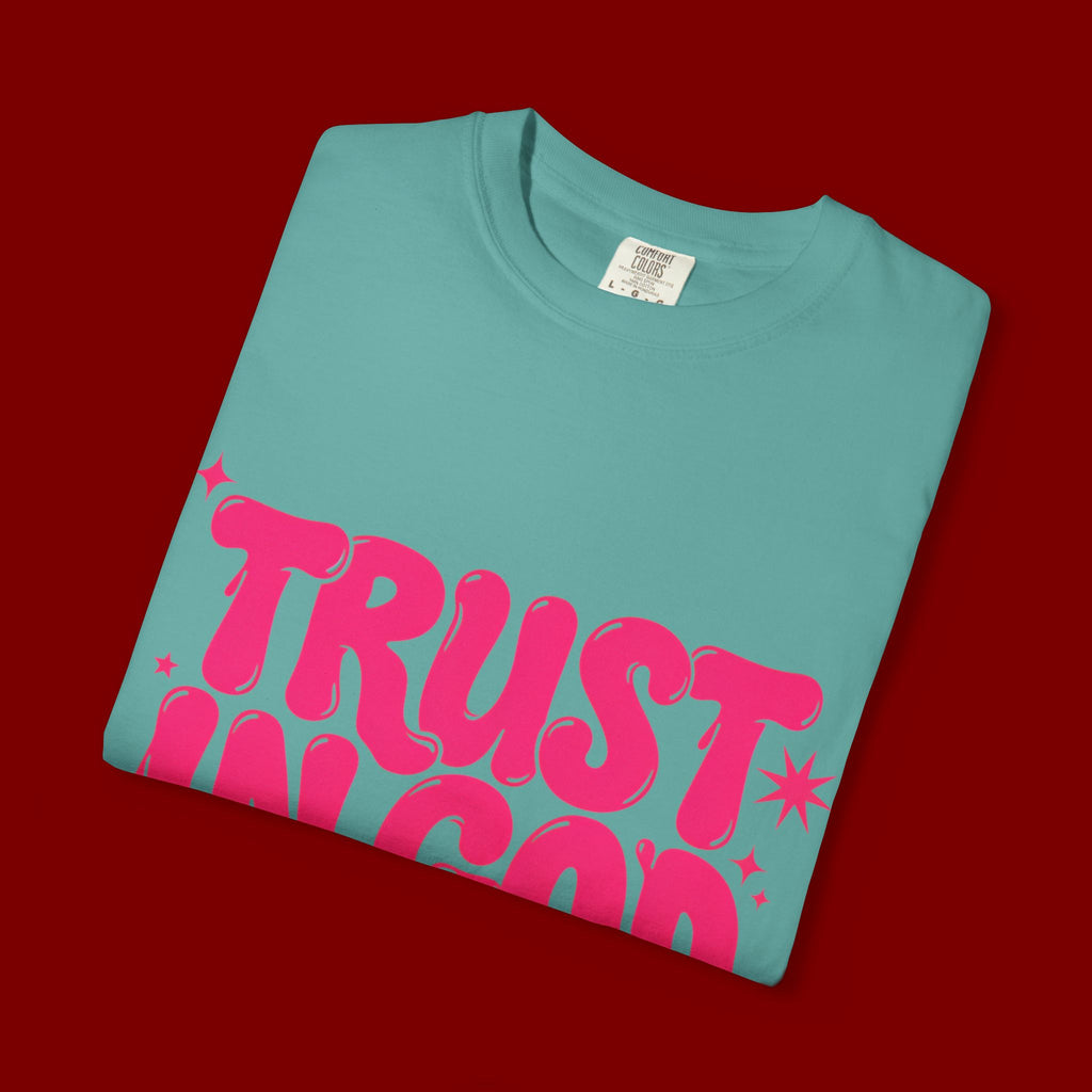 Trust in God T-Shirt — Retro Pink Faith Graphic Tee