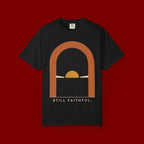 Still Faithful Sunset T-Shirt — Minimal Christian Graphic Tee