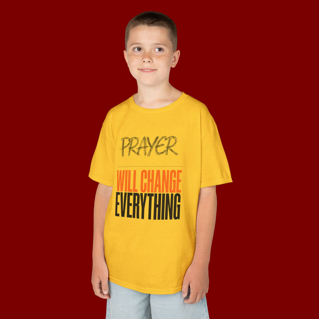 Kids T‑Shirt — "Prayer Will Change Everything" Inspirational Faith Tee