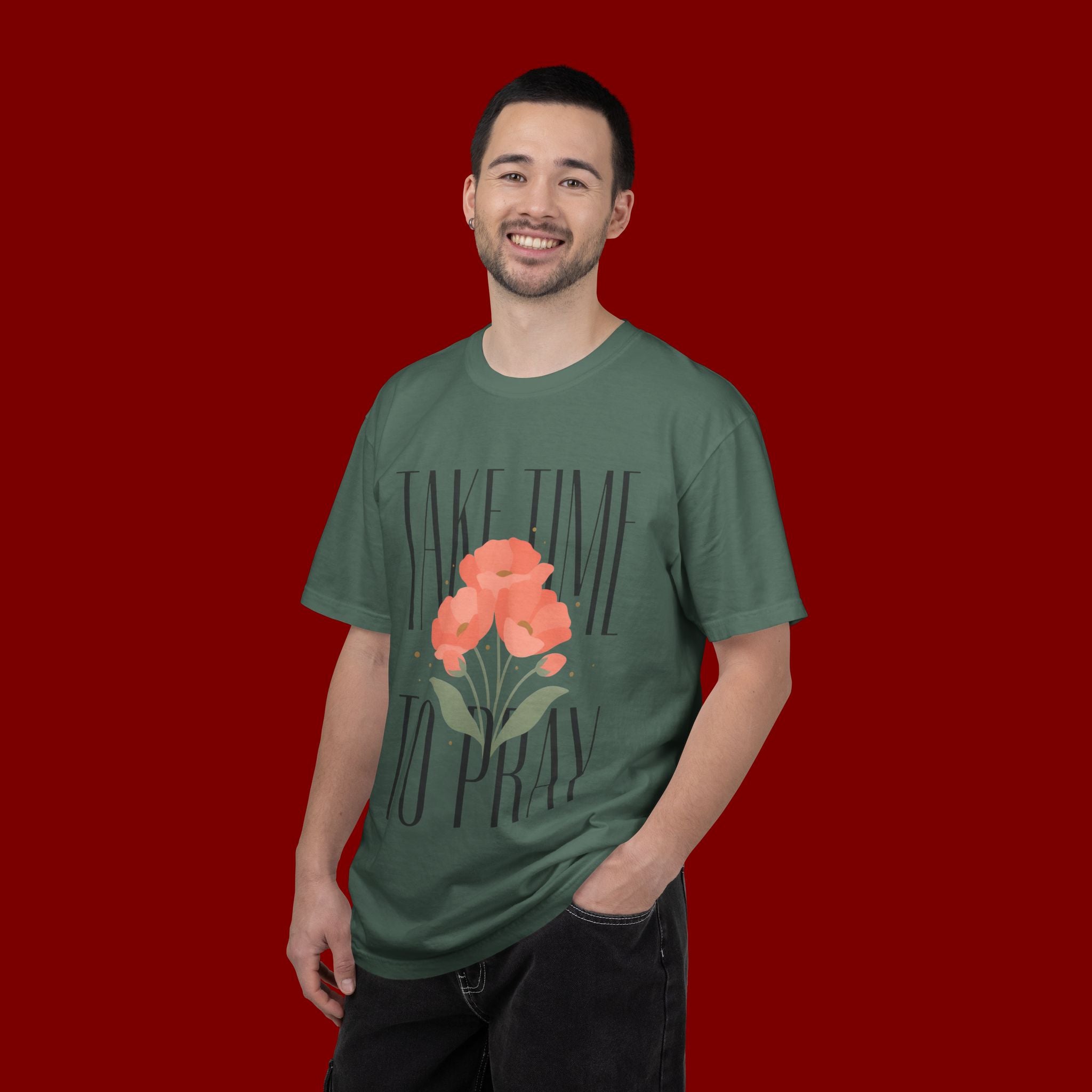 Take Time to Pray Floral T-Shirt — Christian Faith Graphic Tee