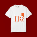 OVER Block Graphic T-Shirt — Bold Orange Minimalist Tee
