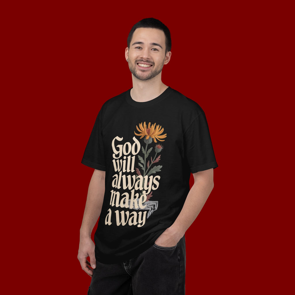 God Will Always Make a Way T-Shirt — Inspirational Floral Christian Tee
