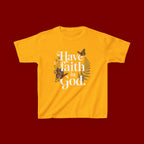 Kids Tee — "Have Faith in God" Floral Christian Youth T‑Shirt