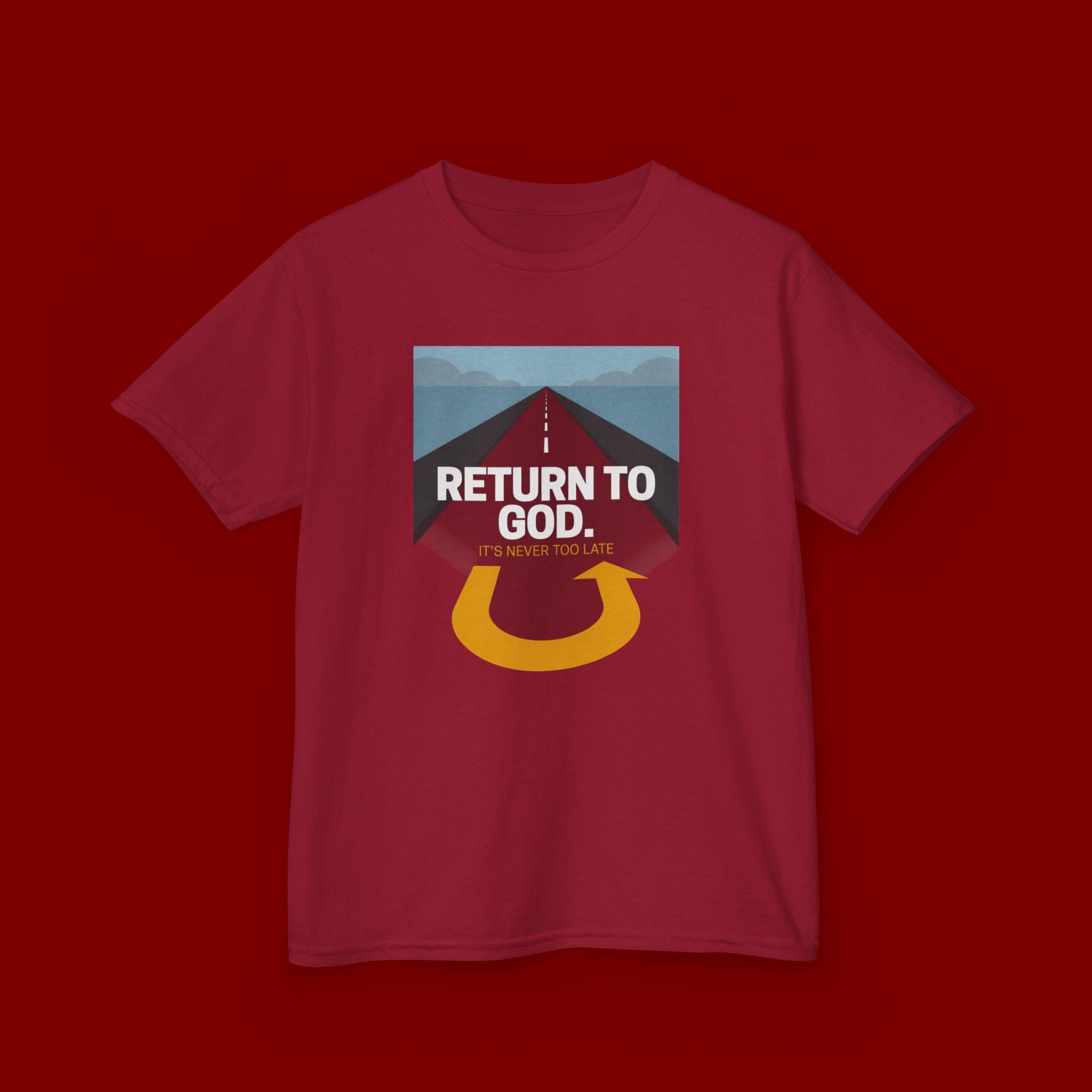 Kids Tee - "Return to God" Roadway Graphic Religious Youth Shirt