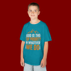 Kids Tee - "God Is the Top Priority in Whatever We Do" Faith Mountain Graphic
