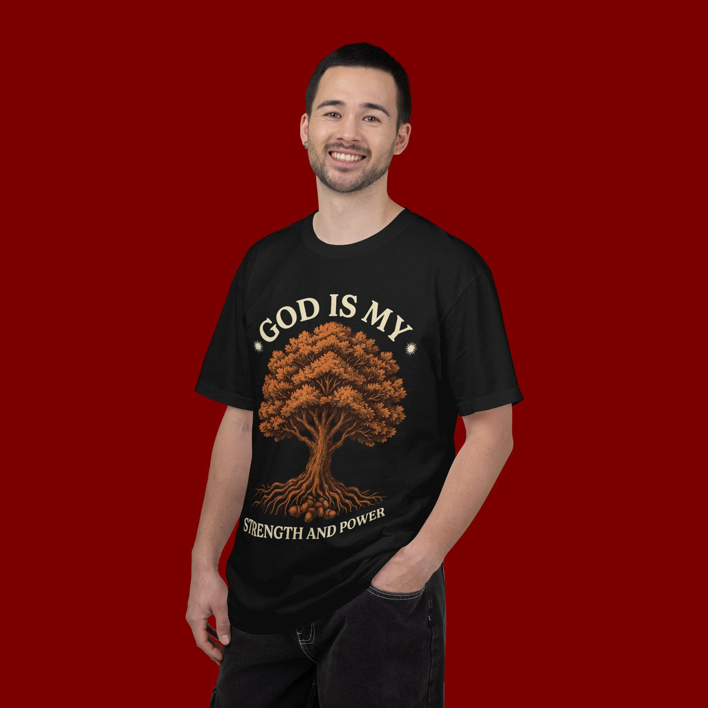 God Is My Strength T-Shirt — Tree Faith Graphic Tee