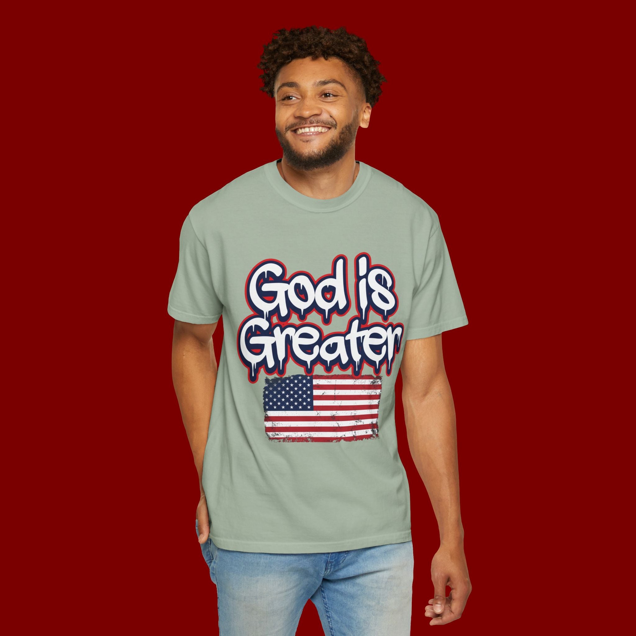 God Is Greater American Flag T-Shirt