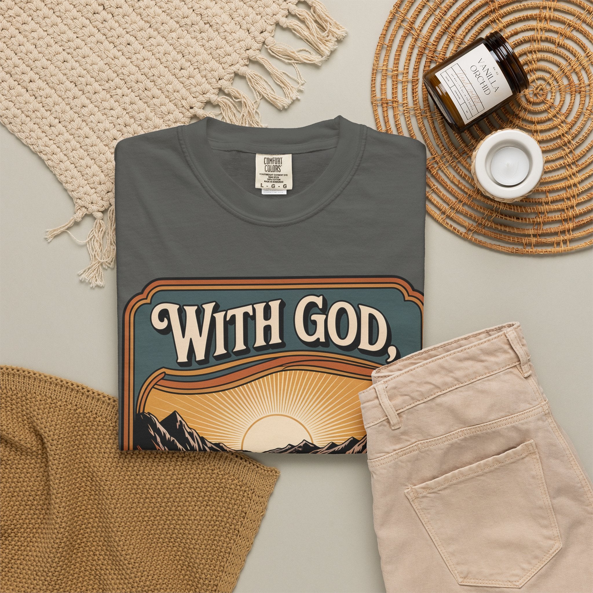 Inspirational Graphic T-Shirt — "With God, Every Hardship Brings Ease"