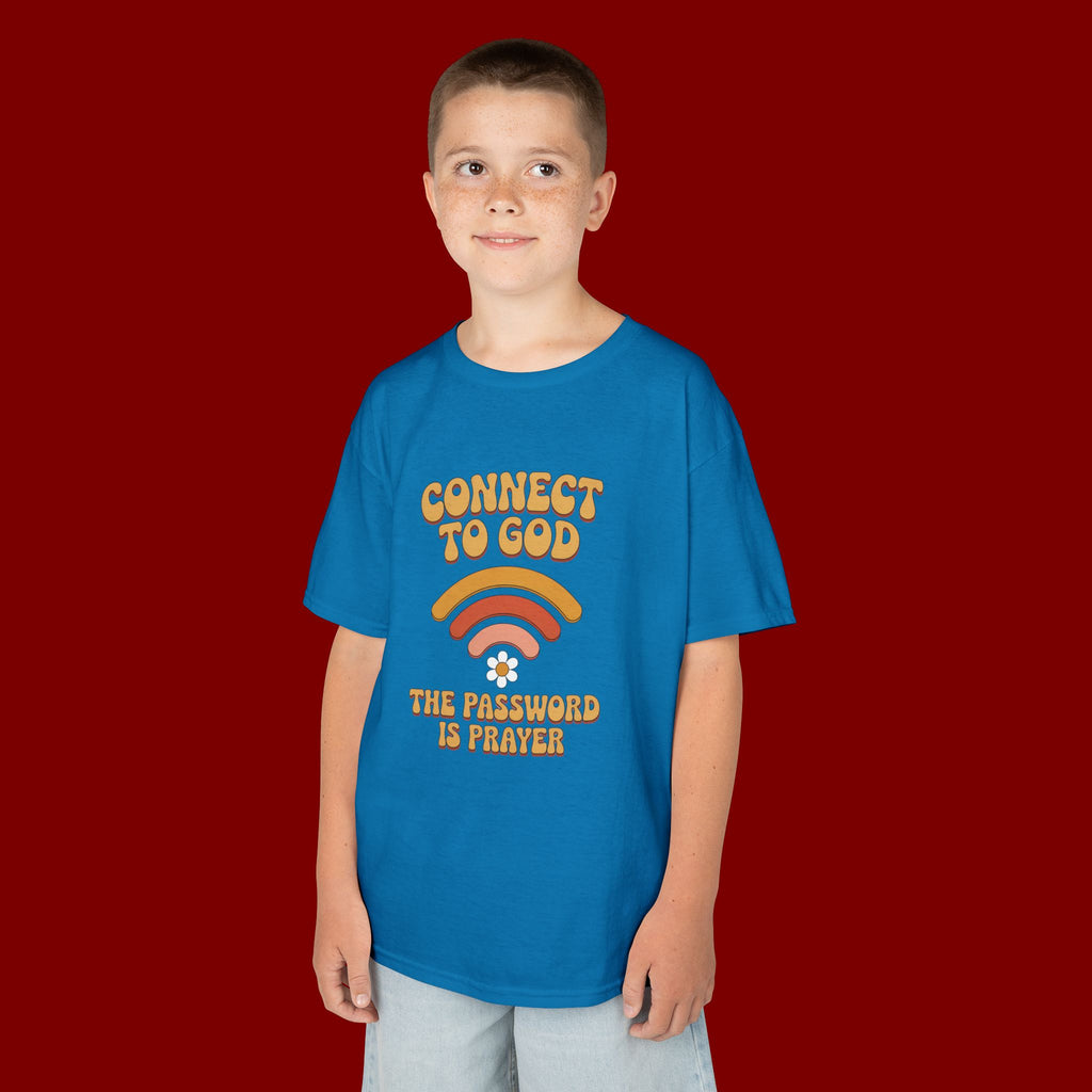 Kids Tee - "Connect to God" WiFi Prayer Graphic Shirt